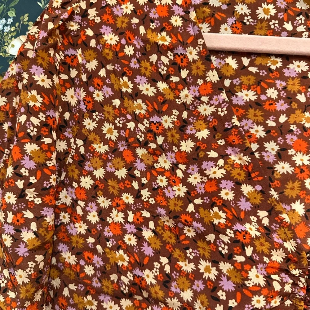 MADEWELL Silk Daylight Top 🌸 “Spring Prairie” 🌸 Vintage Ditsy Floral Print 14 🌸 - Picture 7 of 12